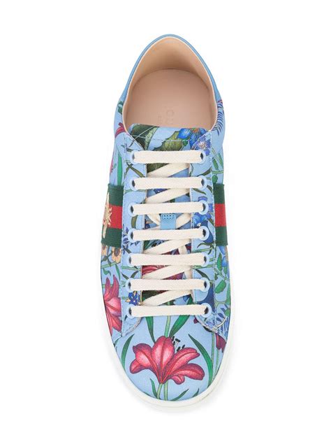 gucci blue floral sneakers|Gucci ace sneakers price increase.